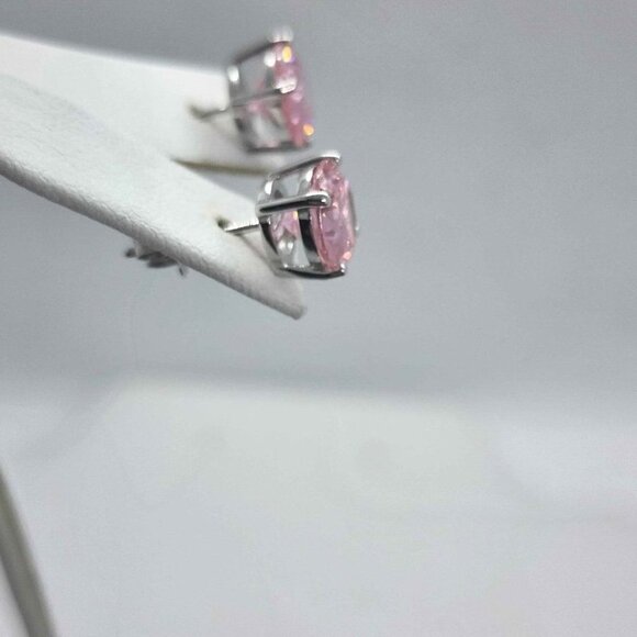 NEW Sterling SIlver 925 PINK GemStone Studs - Earrings - Picture 4 of 5